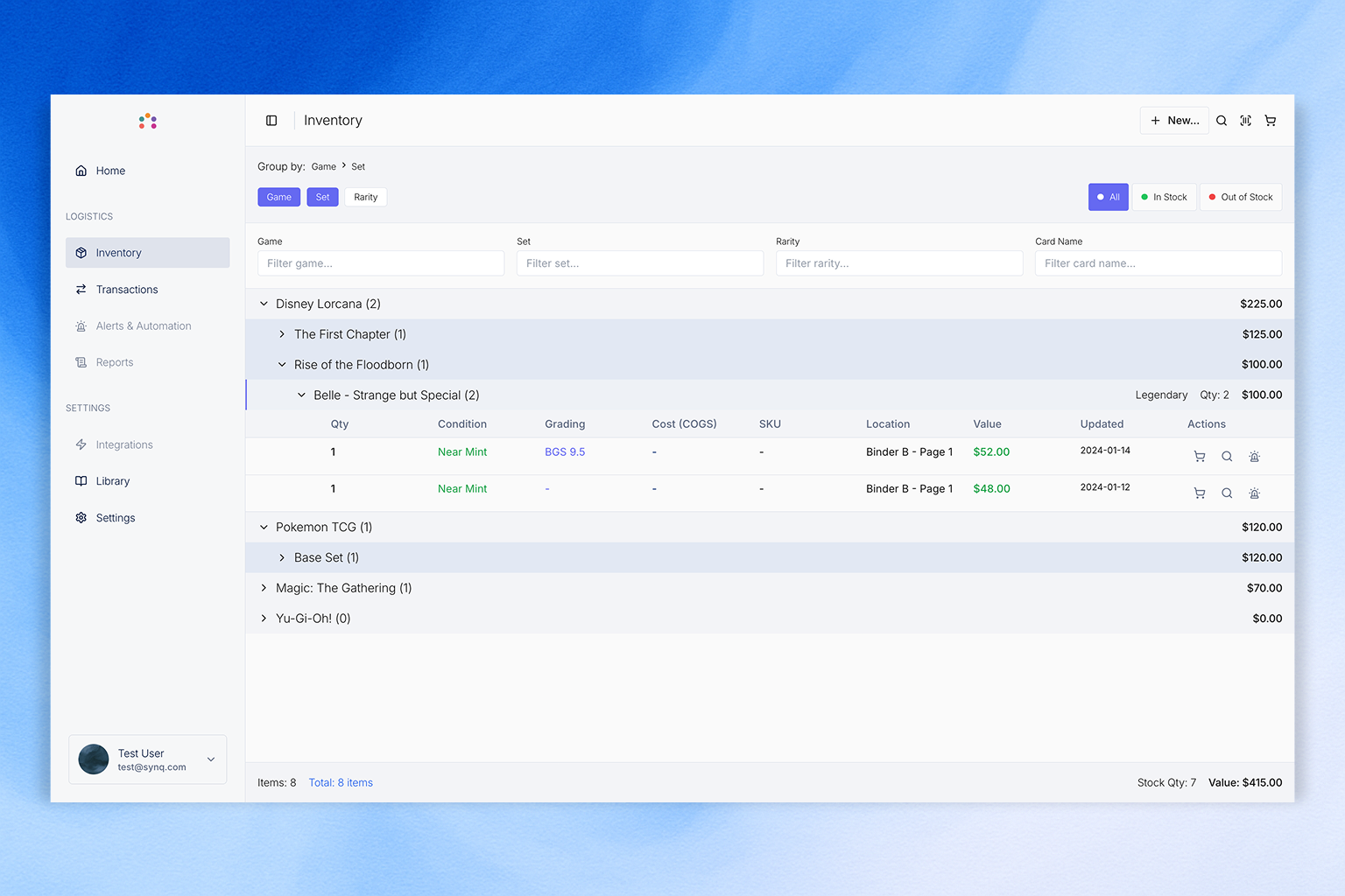 Inventory Management Dashboard